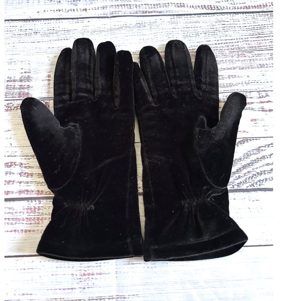 Croft & Barrow Velvet Gloves Women Black Thinsulate Insulated One Size
